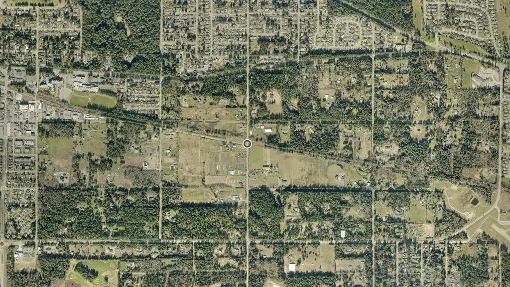 Aerial view of Horne Lake Regional Park and surroundings