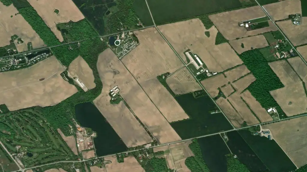 Aerial view of Landings Campground and surroundings