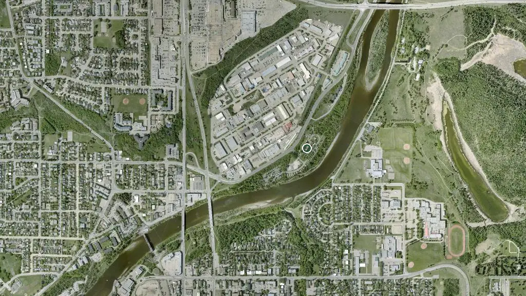 Aerial view of Lions Campground and surroundings