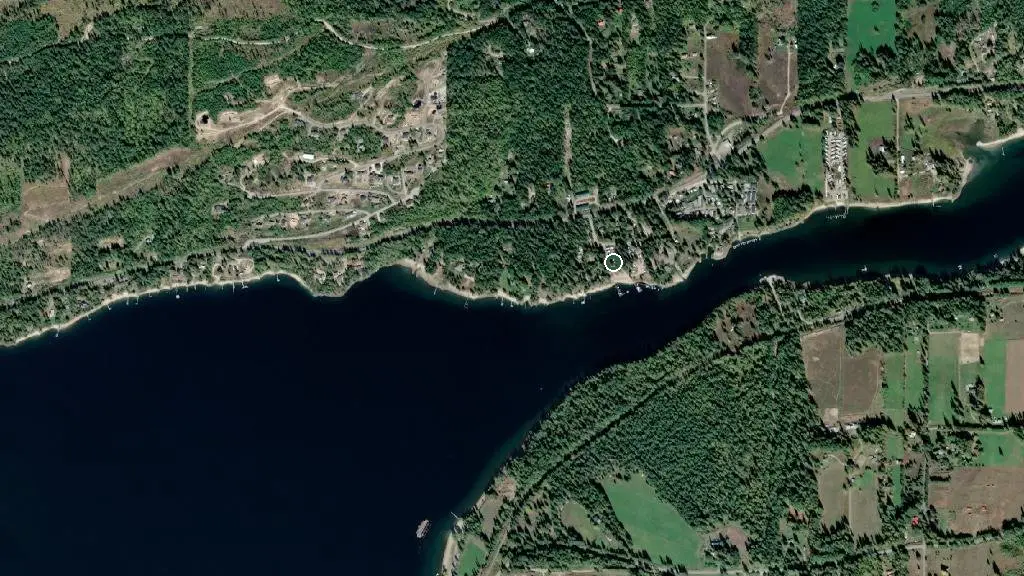 Aerial view of Birch Grove Campground & Marina and surroundings