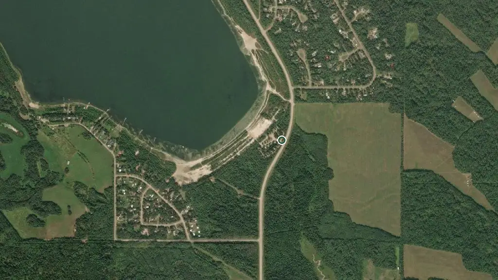 Aerial view of Fork Lake Recreation Area and surroundings