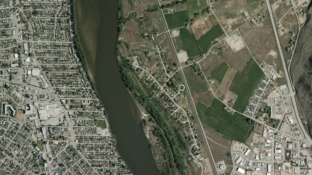 Aerial view of Shuswap Adams Parks Ltd and surroundings