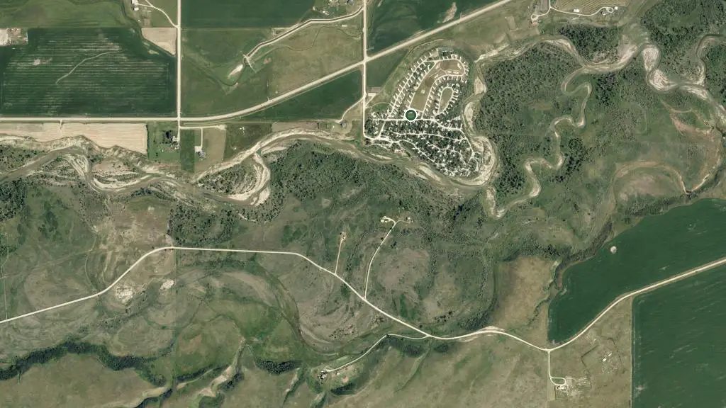 Aerial view of Whisper Valley Campground & RV Park and surroundings