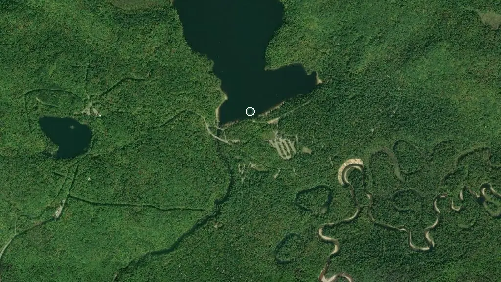 Aerial view of Arrowhead Provincial Park and surroundings