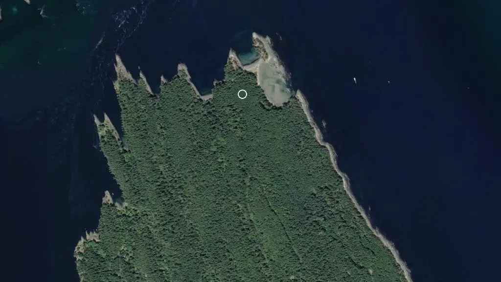 Aerial view of Parry Lagoon Campground and surroundings