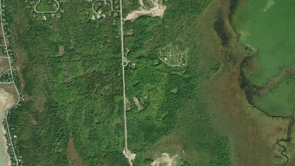 Aerial view of White Sands Campground and surroundings