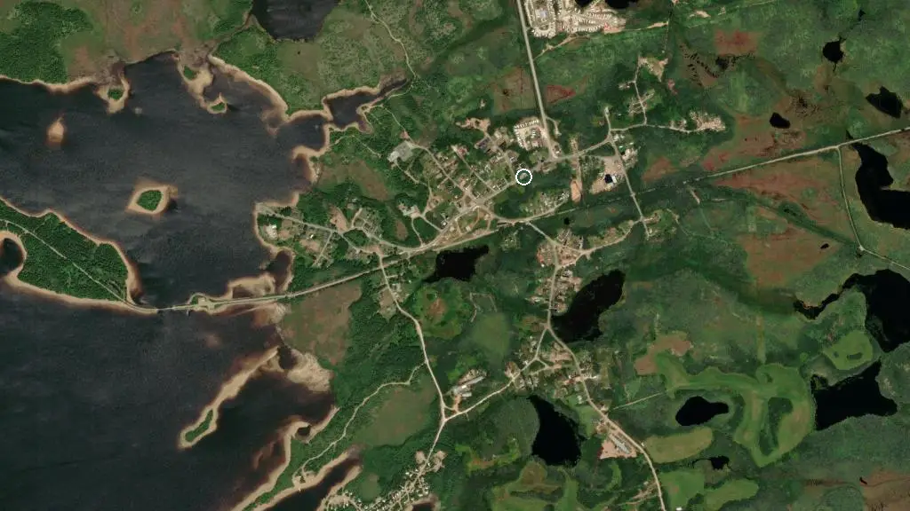 Aerial view of Howley RV Park and surroundings