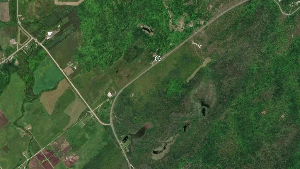 Aerial view of Manitoulin Eco Park & DarkSky and surroundings