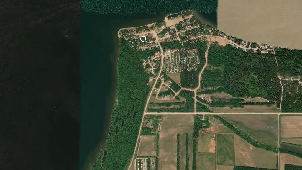 Aerial view of Tobin Lake Hilltop Campgrounds and surroundings