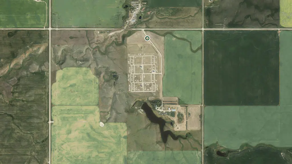 Aerial view of A Stones Throw RV Campground and surroundings
