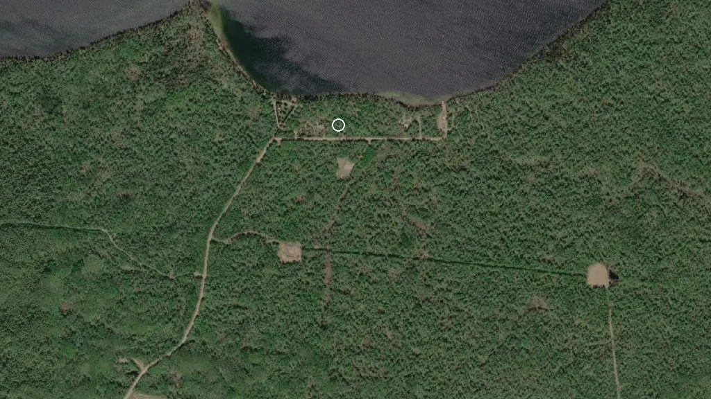 Aerial view of Wolf Lake Provincial Recreation Area and surroundings
