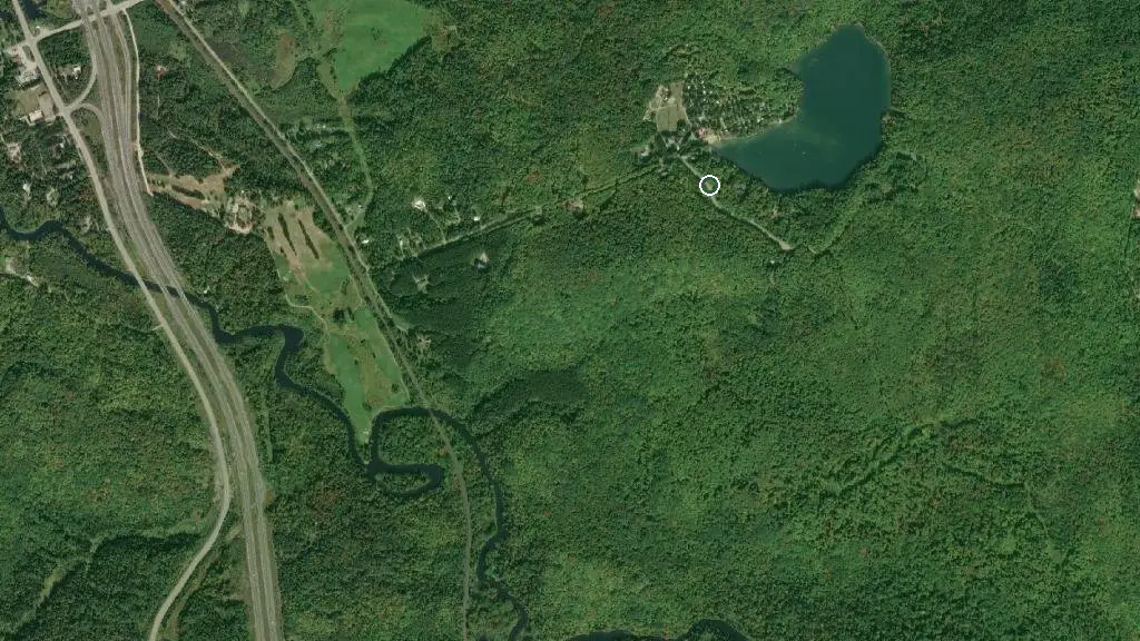 Aerial view of Almaguin Campground and surroundings