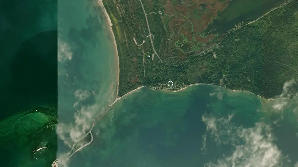 Aerial view of High Bluff Campground and surroundings