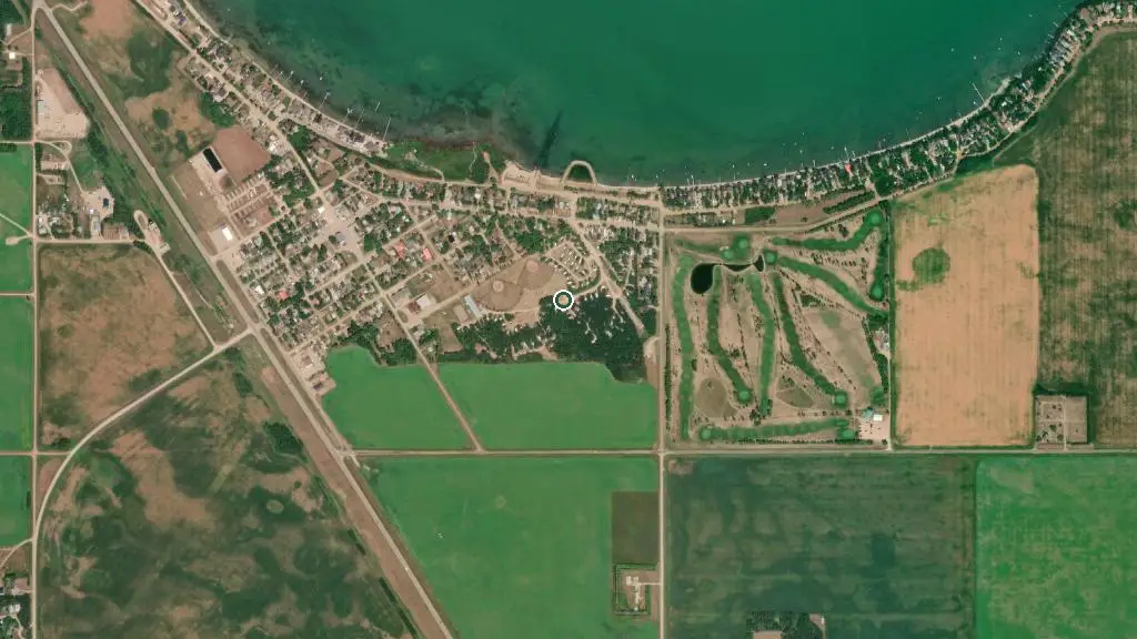 Aerial view of Meota Regional Park and surroundings
