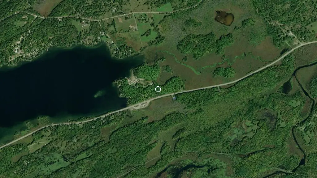 Aerial view of Silver Lake - Wesley Campground and surroundings
