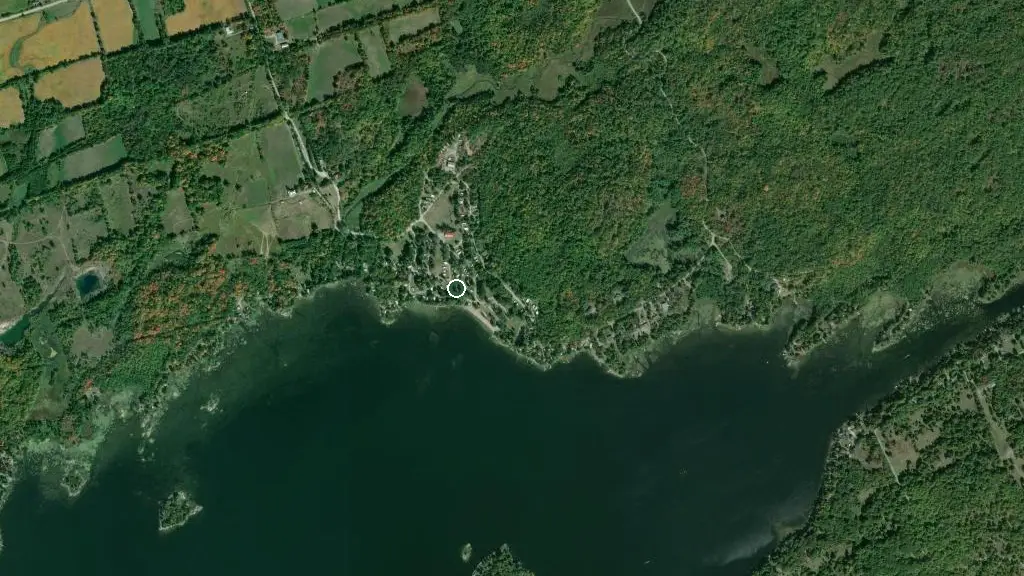 Aerial view of Crystal Beach and surroundings