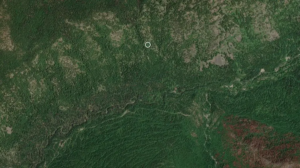 Aerial view of Pacific Crest Wilderness Campsite, E.C. Manning Provincial Park and surroundings