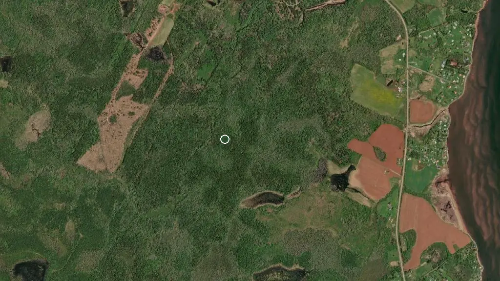 Aerial view of Amherst Shore Provincial Park and surroundings