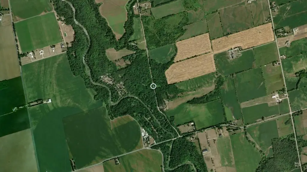 Aerial view of Nottawasaga Haven Campground and surroundings