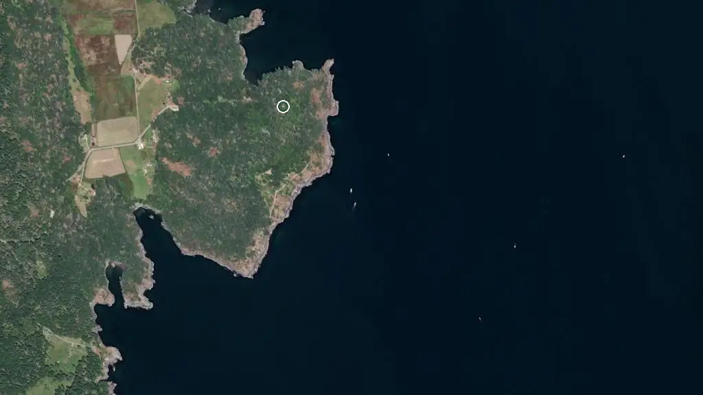 Aerial view of Ruckle Provincial Park RV Sites 1-8 and surroundings