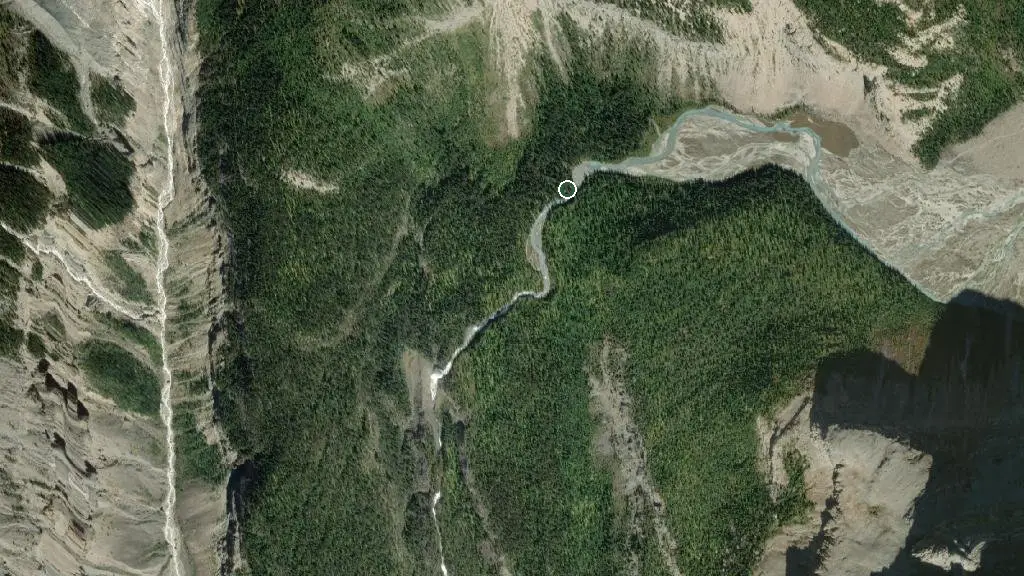 Aerial view of Emperor Falls Campsite and surroundings