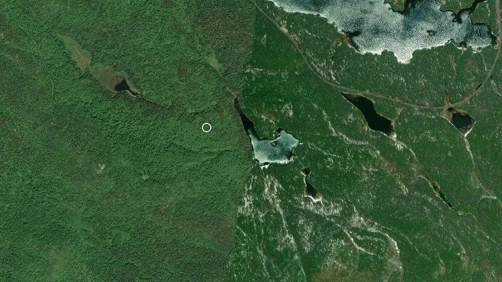 Aerial view of Neys Provincial Park and surroundings