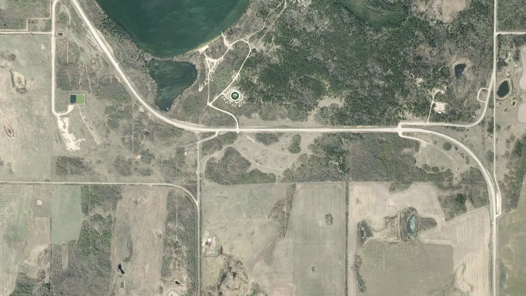 Aerial view of Whitney Lake Campground and surroundings
