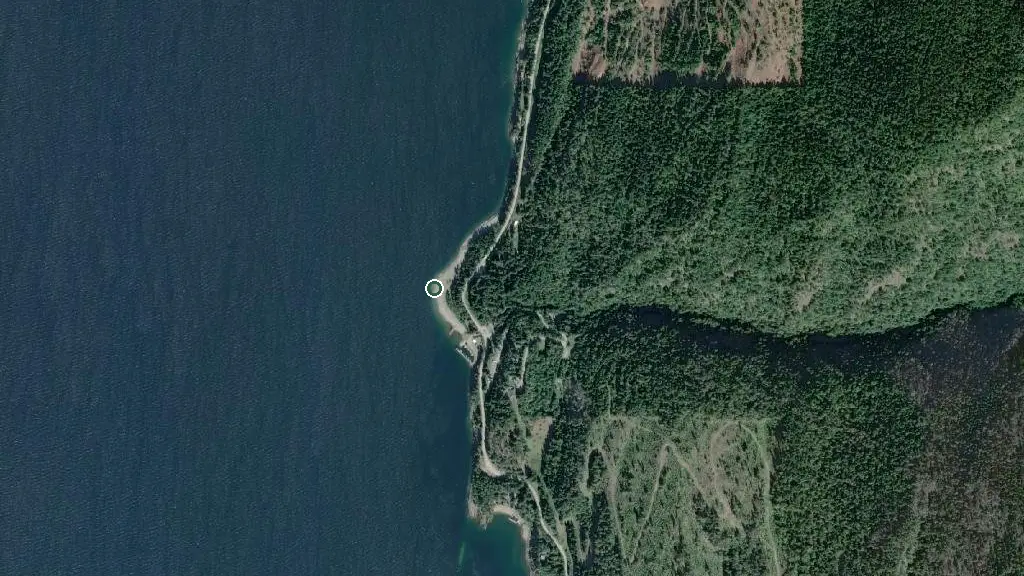 Aerial view of Lockhart Beach Provincial Park and surroundings
