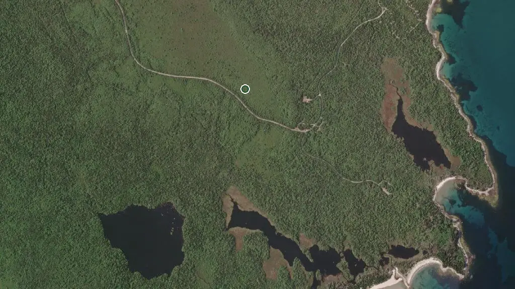Aerial view of Thomas Raddall Provincial Park and surroundings