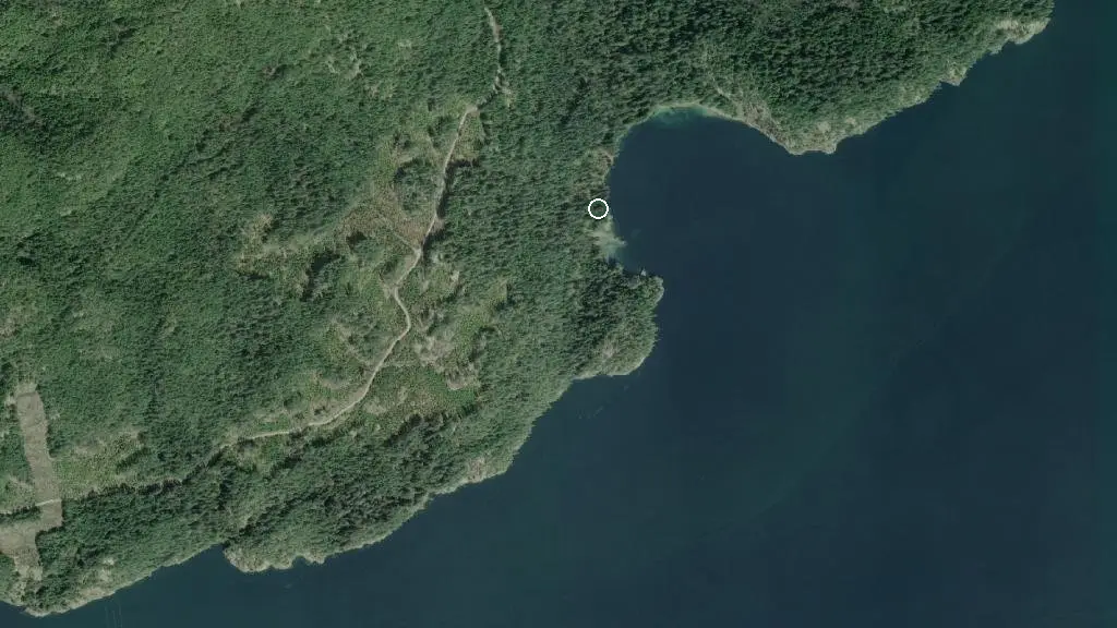Aerial view of Fairview Bay Hut and surroundings