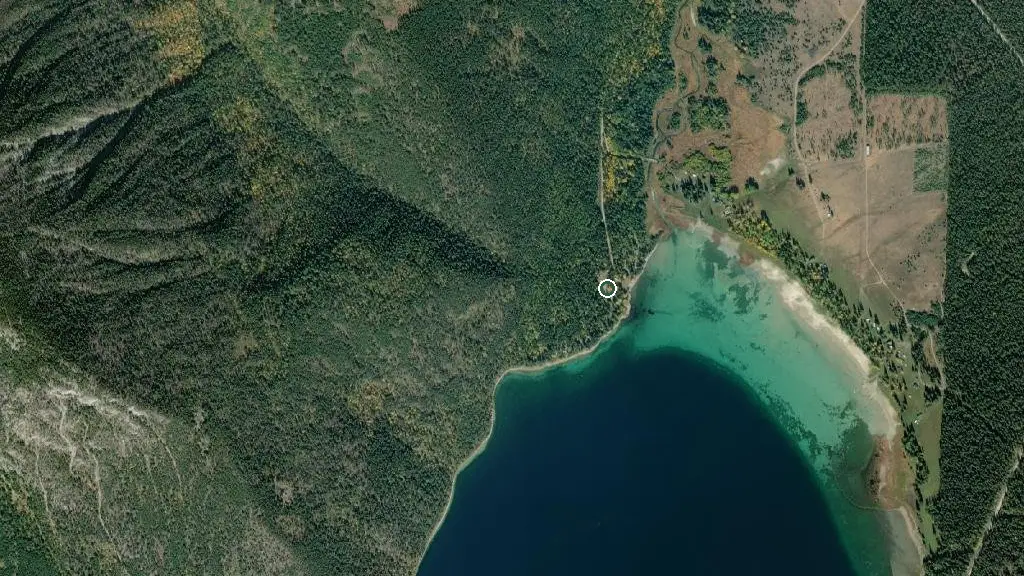 Aerial view of Whiteswan Lake Provincial Park - Home Basin Campground and surroundings
