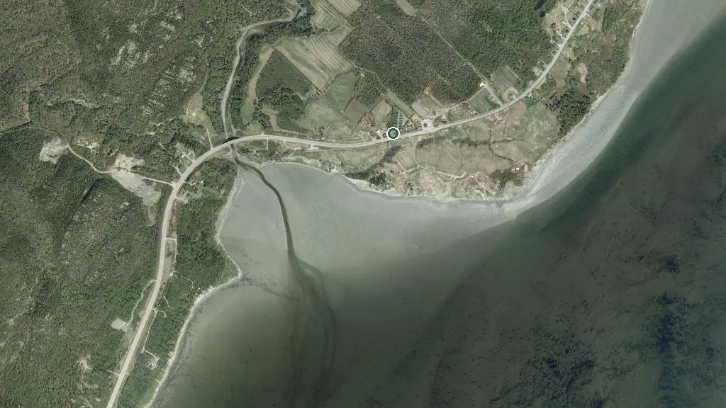 Aerial view of Camping du Fjord and surroundings