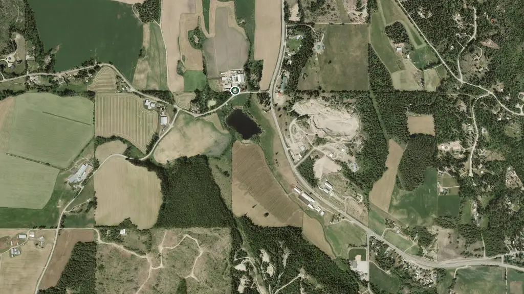 Aerial view of Foxtrot Dairy and surroundings