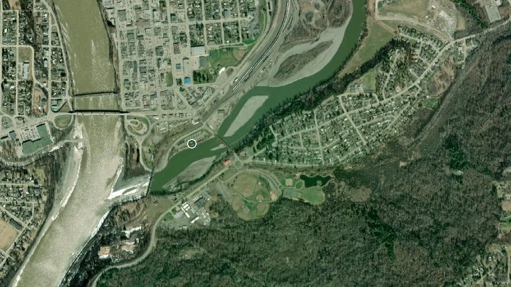 Aerial view of Quesnel Downtown RV Park & Campground and surroundings