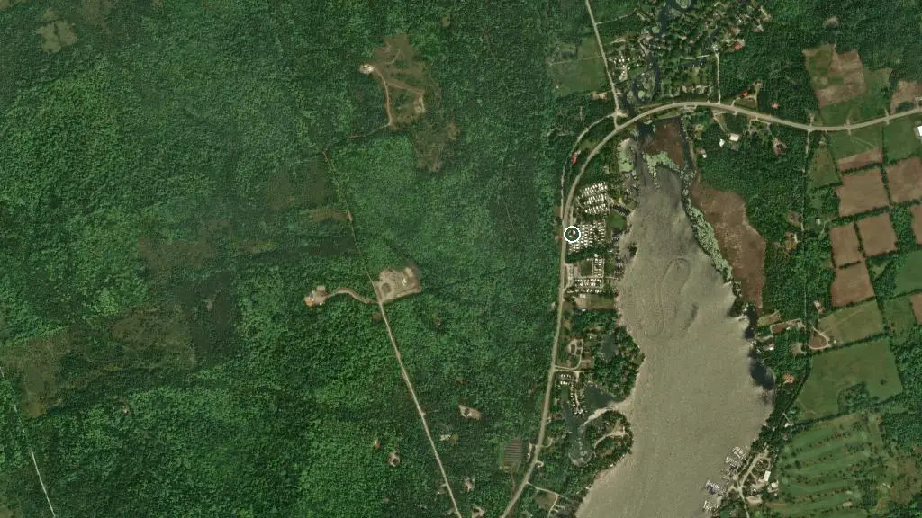 Aerial view of Bell Haven Park and surroundings