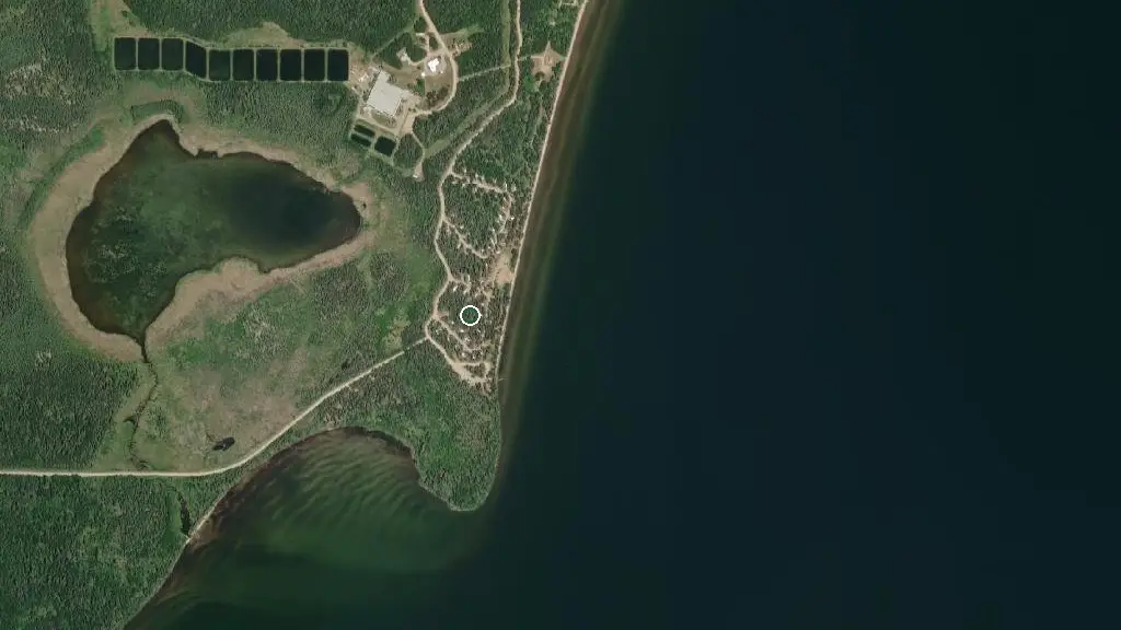 Aerial view of English Bay Provincial Recreation Area and surroundings