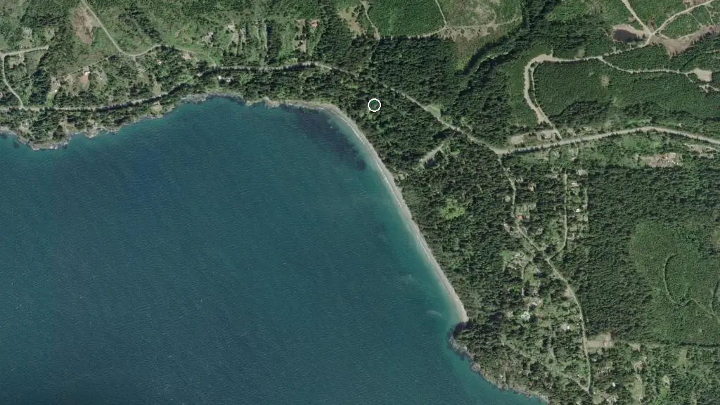 Aerial view of French Beach Provincial Park Group Site and surroundings