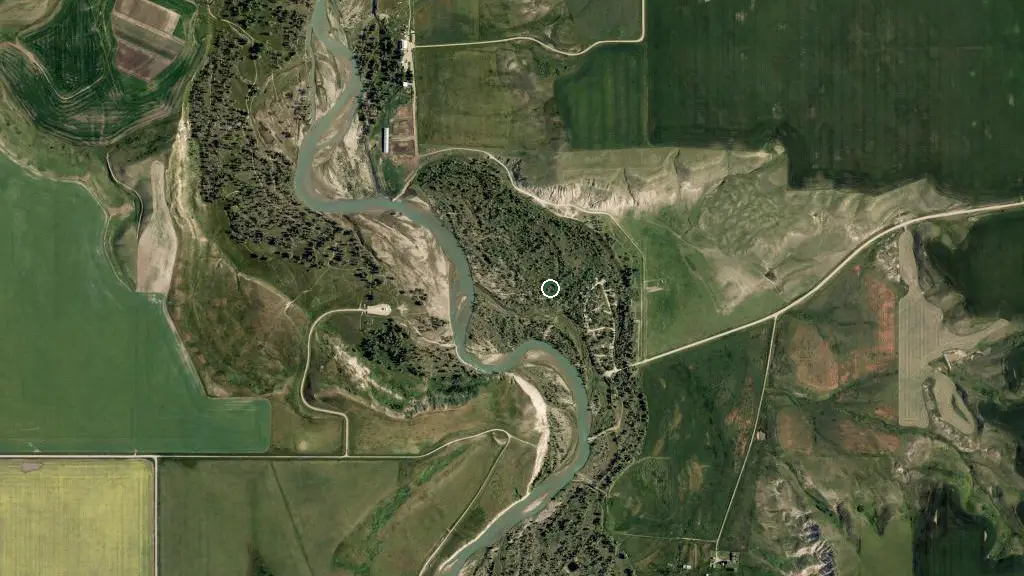 Aerial view of Woolford Provincial Park and surroundings