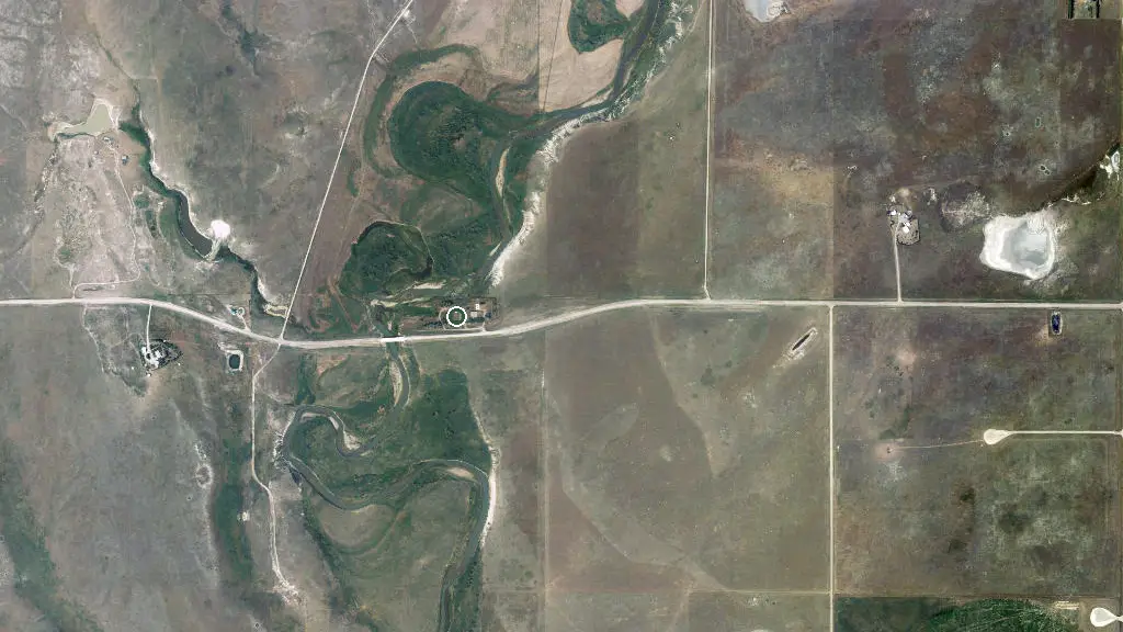 Aerial view of Willow Creek Brewery & Campground and surroundings
