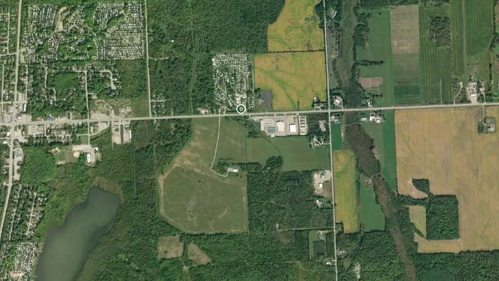 Aerial view of Sauble Beach Resort Camp and surroundings