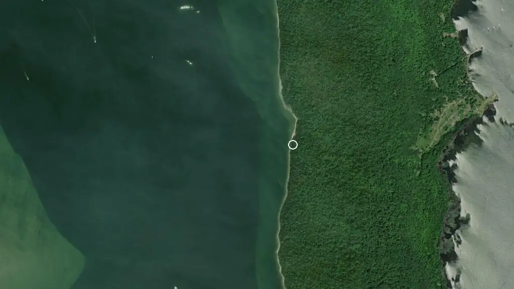 Aerial view of Georgian Bay Islands - Christian Beach and surroundings