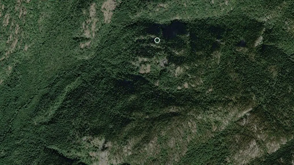 Aerial view of Cascade Cove RV Park and surroundings