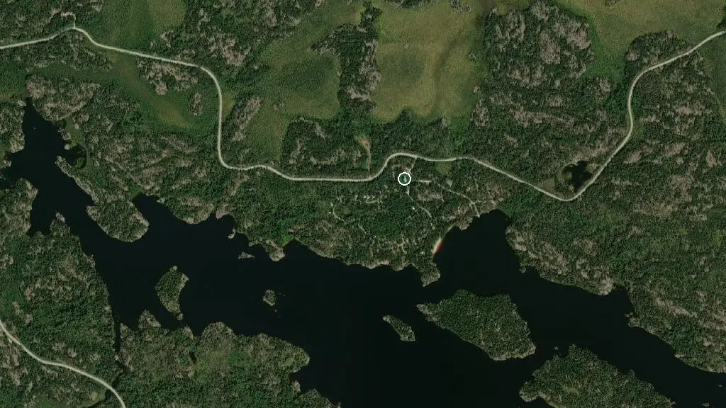 Aerial view of Nopiming Provincial Park - Black Lake Campground and surroundings