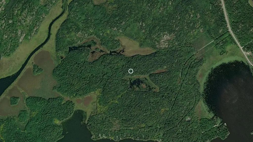 Aerial view of Beaver Narrows and surroundings