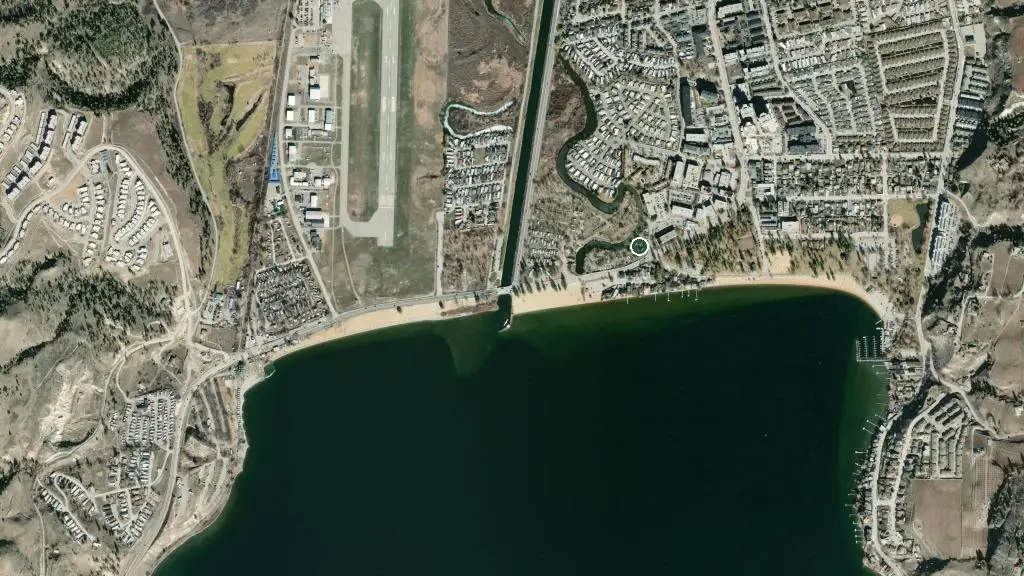 Aerial view of Oxbow RV Resort and surroundings