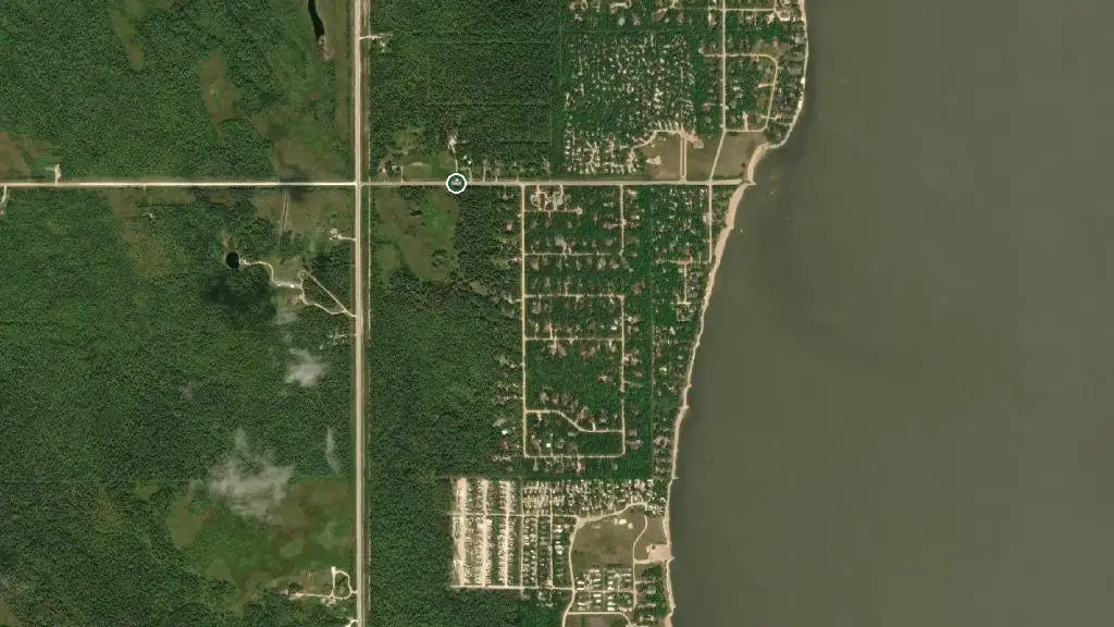 Aerial view of Spruce Sands RV Resort and surroundings