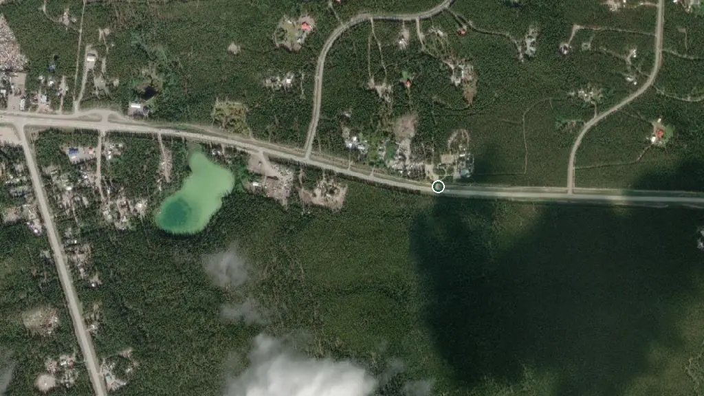 Aerial view of Caribou RV Park and surroundings
