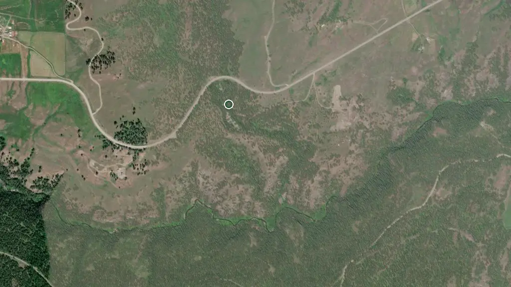 Aerial view of Johnstone Creek Campground and surroundings