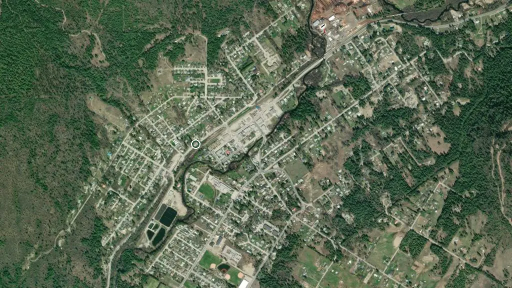 Aerial view of Kiwanis Camp Ground and surroundings
