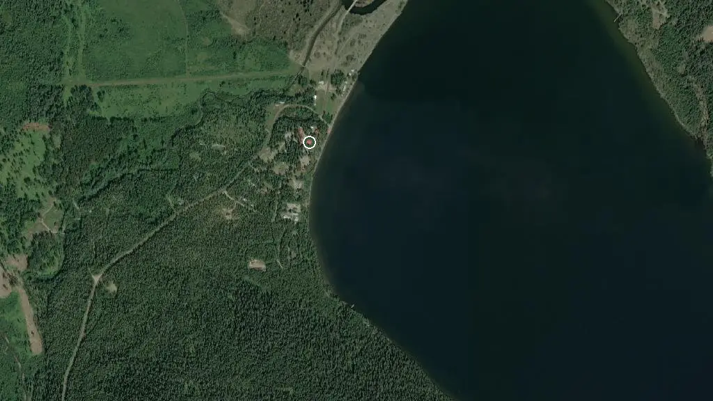 Aerial view of Beckers Lodge Resort and surroundings